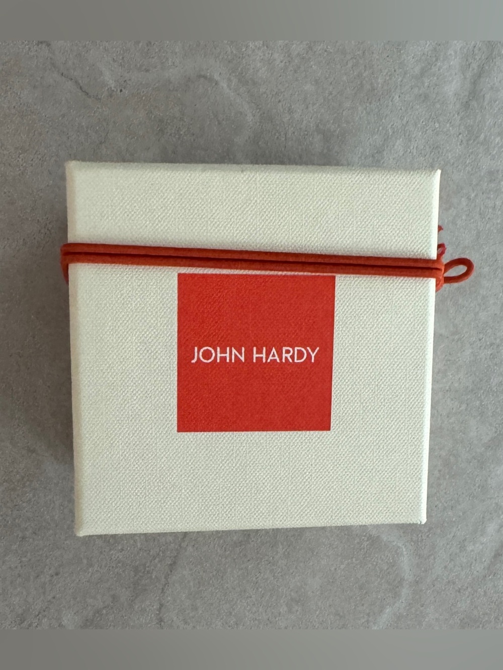 John Hardy Cream Box with Orange Square Logo (3 1/2”H x 3 1/2”W x 2”D) - Picture 3 of 5